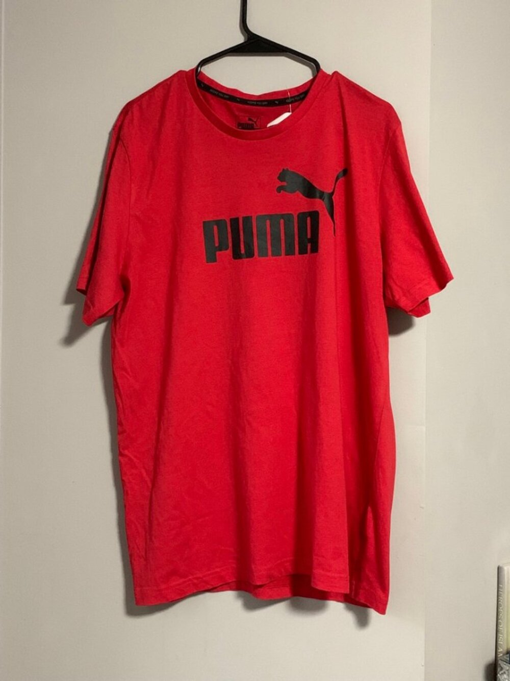 Puma T-Shirt Red Black Logo - Men's L